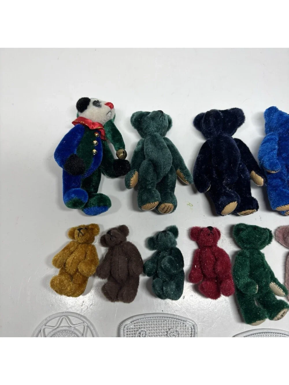 Lot of 12 Vintage Little Gem Miniature Teddy Bears Chu-Ming Wu 1995 Wire Chairs